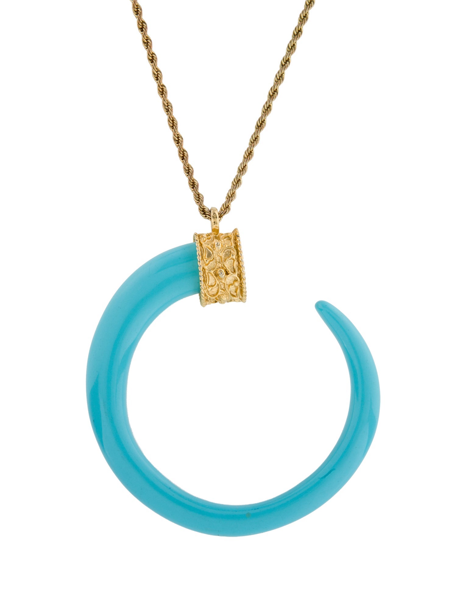 Kenneth Jay Lane Resin Horn Pendant Necklace