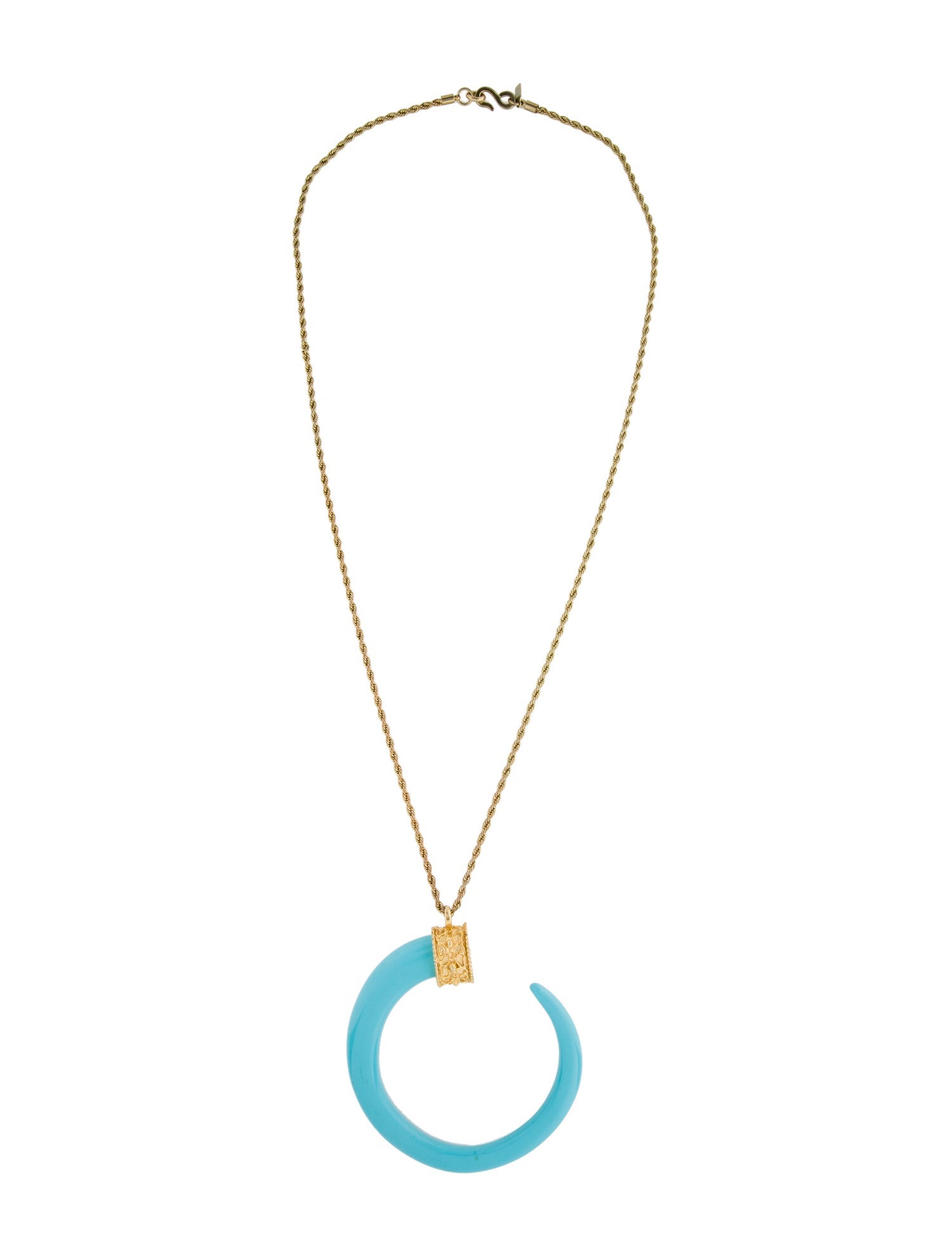 Kenneth Jay Lane Resin Horn Pendant Necklace