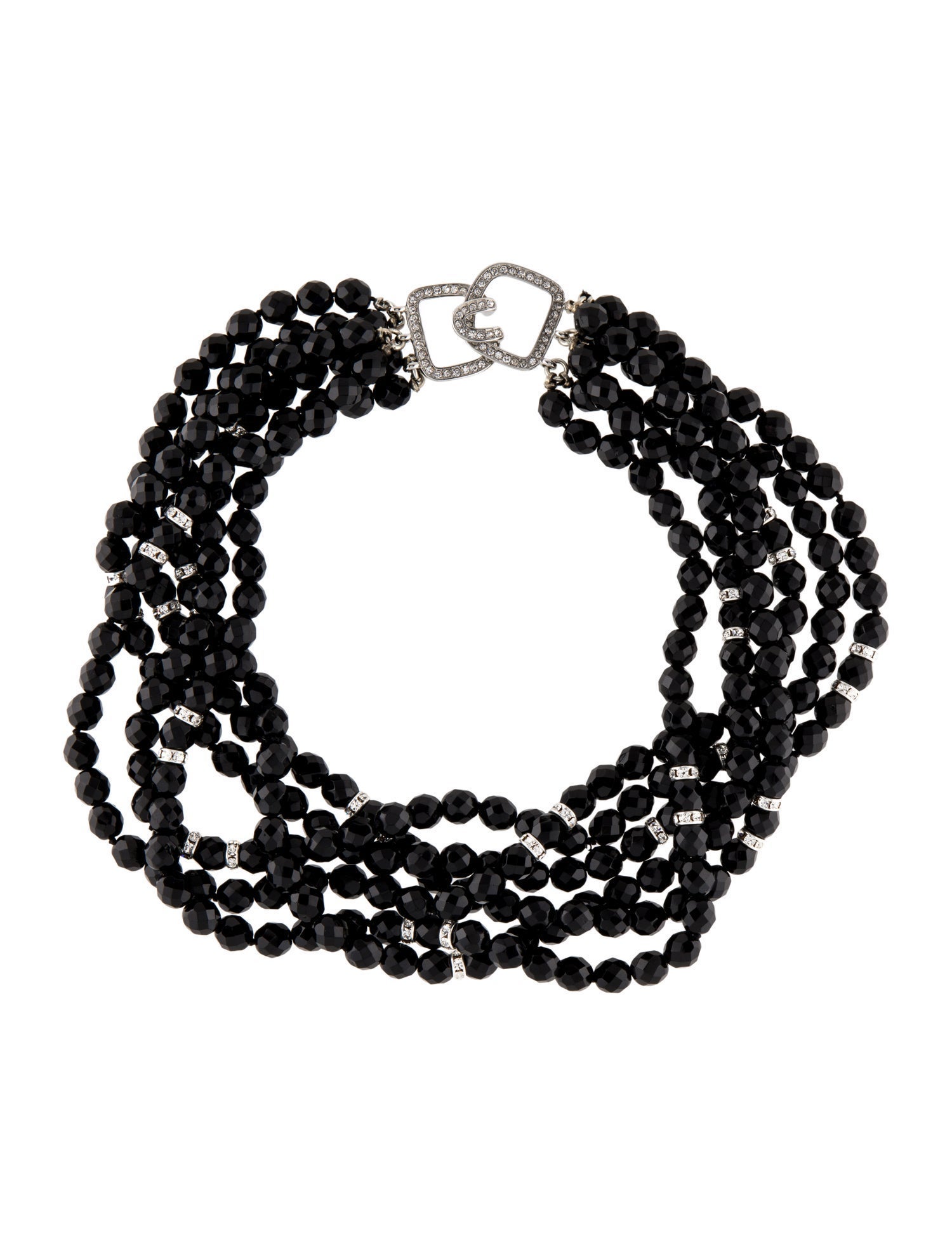 Kenneth Jay Lane Crystal Multistrand Bead Collar Necklace
