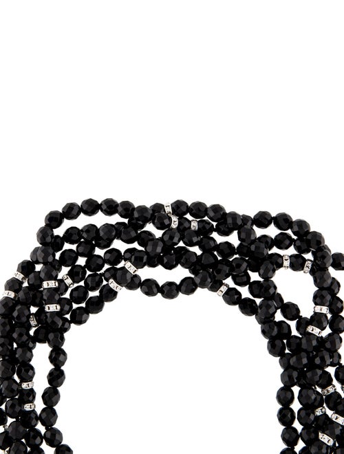 Kenneth Jay Lane Crystal Multistrand Bead Collar Necklace