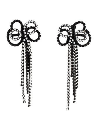 Kenneth Jay Lane Crystal Bow Clip-On Earrings