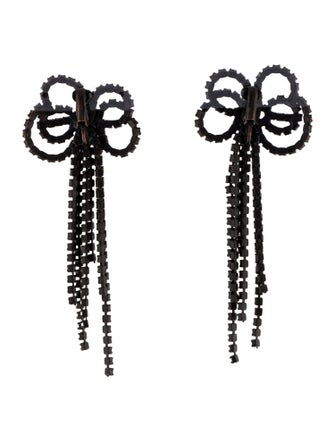 Kenneth Jay Lane Crystal Bow Clip-On Earrings