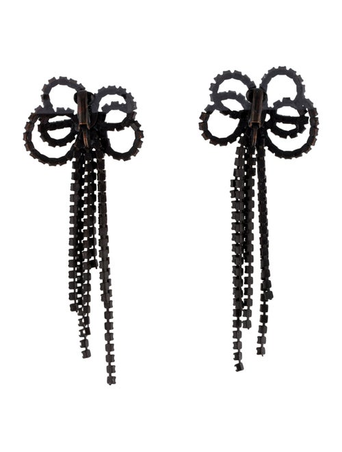 Kenneth Jay Lane Crystal Bow Clip-On Earrings