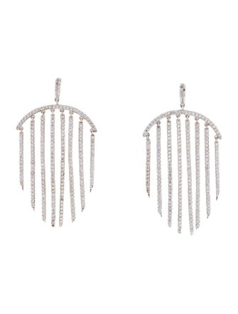 Kenneth Jay Lane Cubic Zirconia Chandelier Fringed Drop Earrings