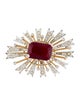 Kenneth Jay Lane Crystal Sunburst Brooch Pin