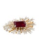 Kenneth Jay Lane Crystal Sunburst Brooch Pin