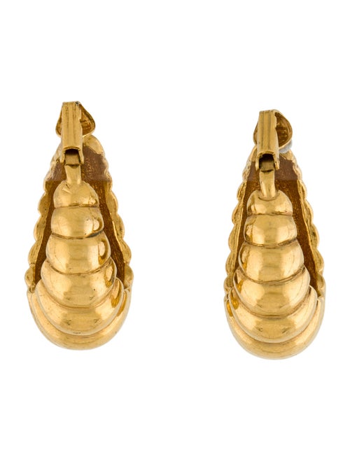 Kenneth Jay Lane Ribbed Clip-On Hoop Earrings