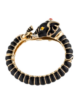 Kenneth Jay Lane Crystal & Enamel Elephant Head Bracelet