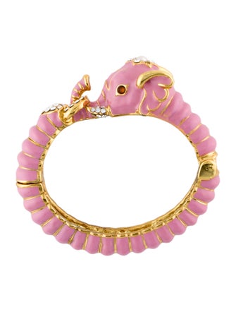 Kenneth Jay Lane Faux Pearl & Crystal Elephant Head Bracelet