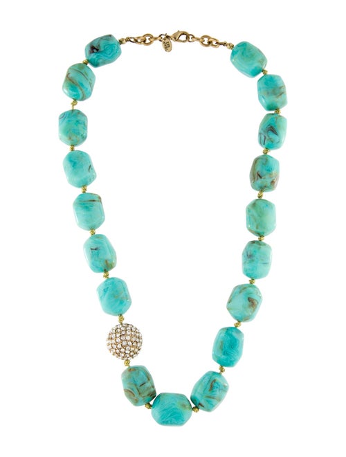 Kenneth Jay Lane Crystal & Bead Collar Necklace