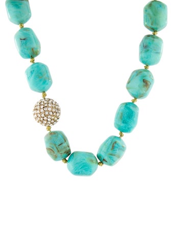 Kenneth Jay Lane Crystal & Bead Collar Necklace