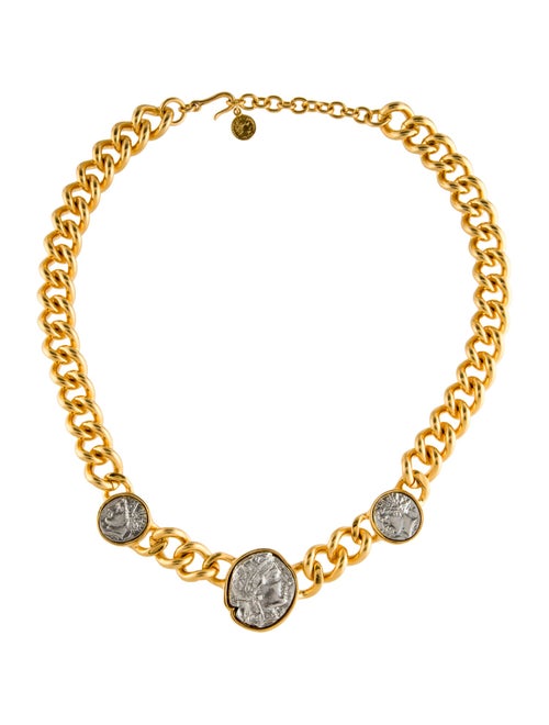 Kenneth Jay Lane Roman Coins Collar Necklace