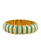 Kenneth Jay Lane Enamel Ribbed Hinged Bracelet