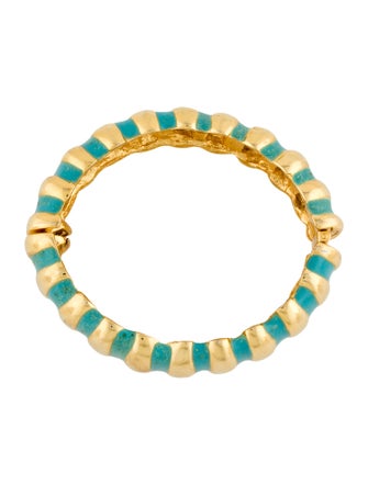 Kenneth Jay Lane Enamel Ribbed Hinged Bracelet