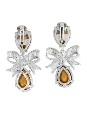 Kenneth Jay Lane Crystal Embellished Clip-On Earrings