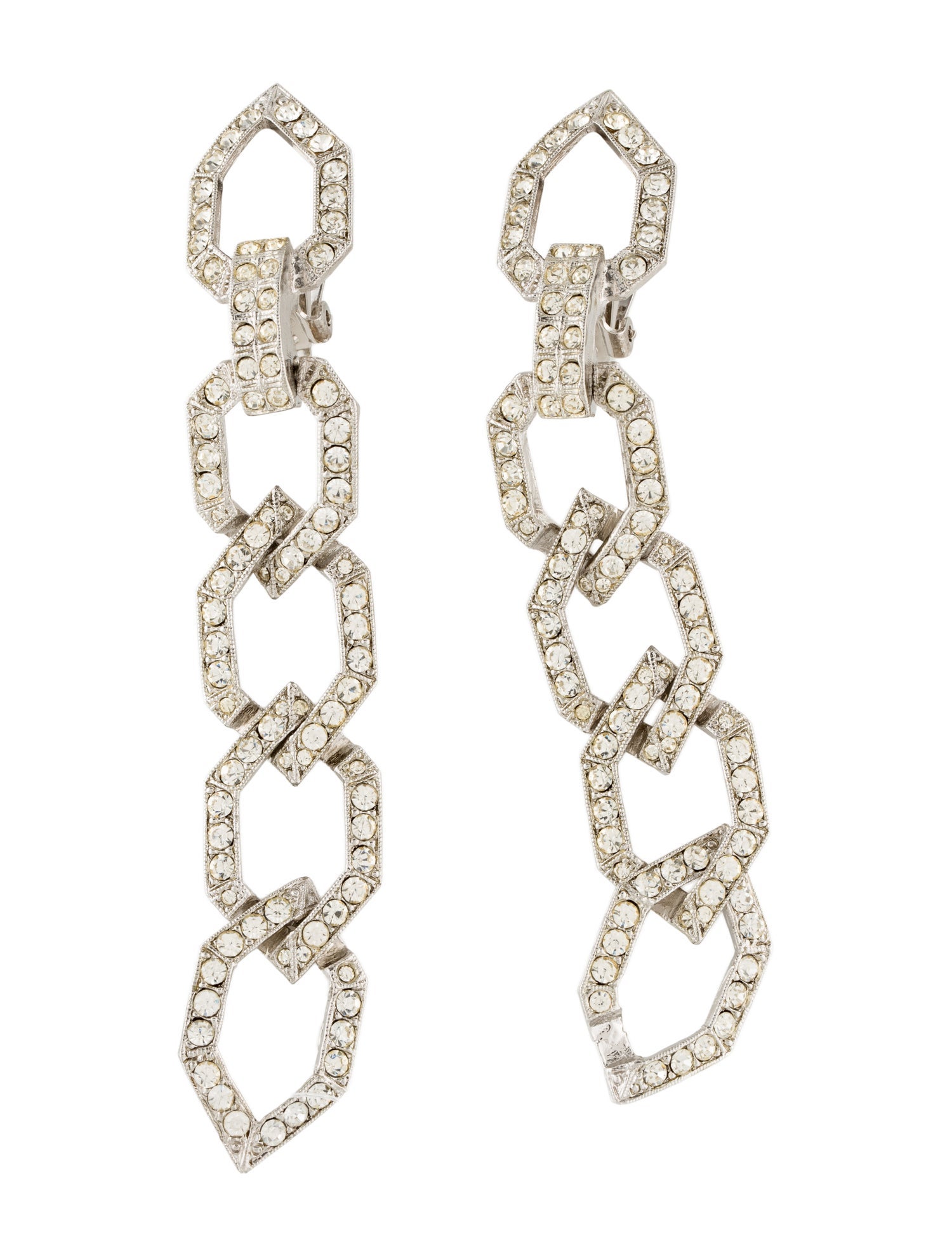 Kenneth Jay Lane Crystal Drop Clip-On Earrings