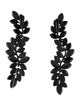 Kenneth Jay Lane Crystal & Enamel Leaf Triple Drop Clip-On Earrings