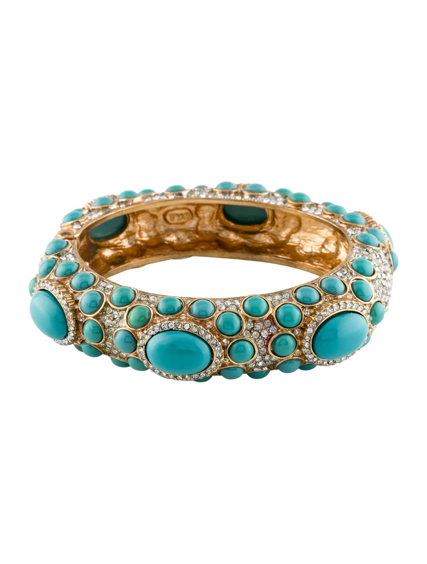 Kenneth Jay Lane Resin & Crystal Bangle Bracelet