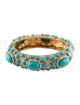 Kenneth Jay Lane Resin & Crystal Bangle Bracelet