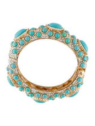 Kenneth Jay Lane Resin & Crystal Bangle Bracelet