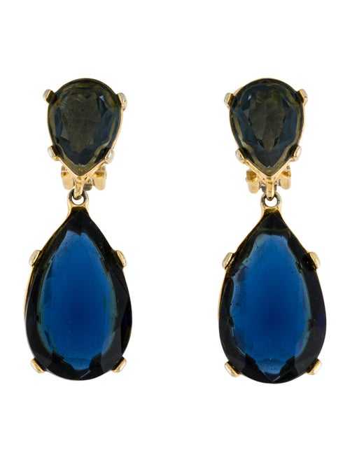 Kenneth Jay Lane Crystal Clip-On Drop Earrings
