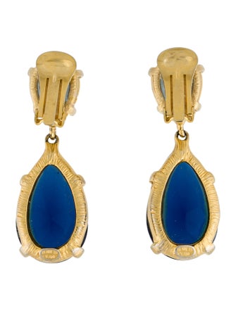 Kenneth Jay Lane Crystal Clip-On Drop Earrings