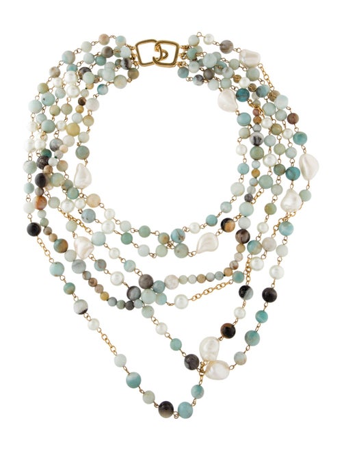 Kenneth Jay Lane Faux Pearl & Bead Multistrand Necklace