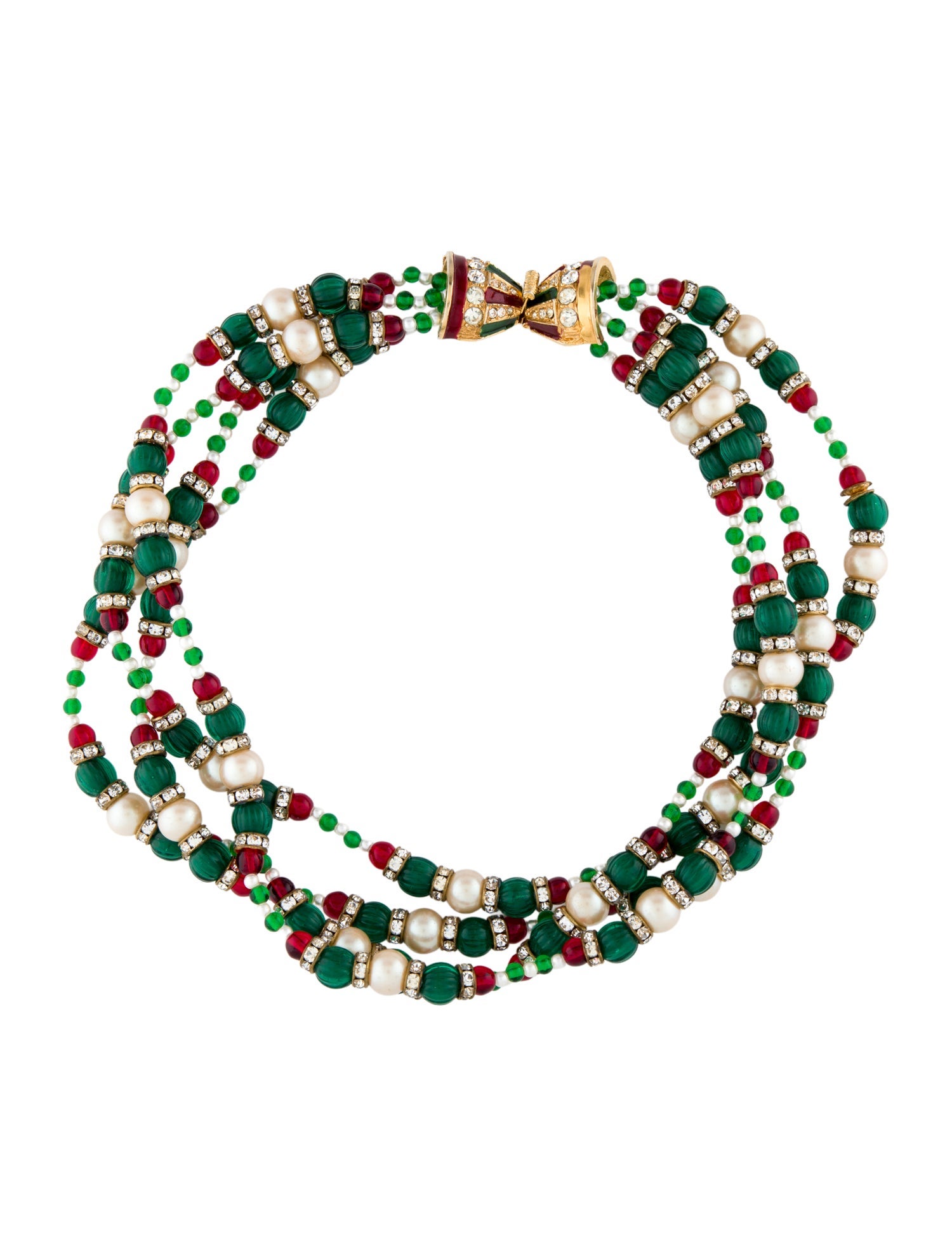 Kenneth Jay Lane Faux Pearl & Bead Multistrand Necklace