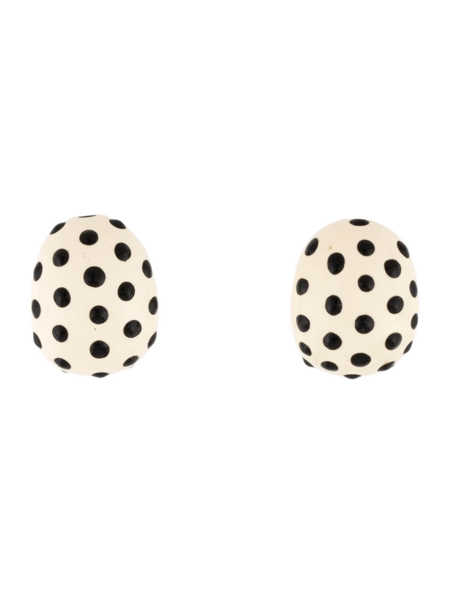 Kenneth Jay Lane Enamel Polka Dot Stud Earrings