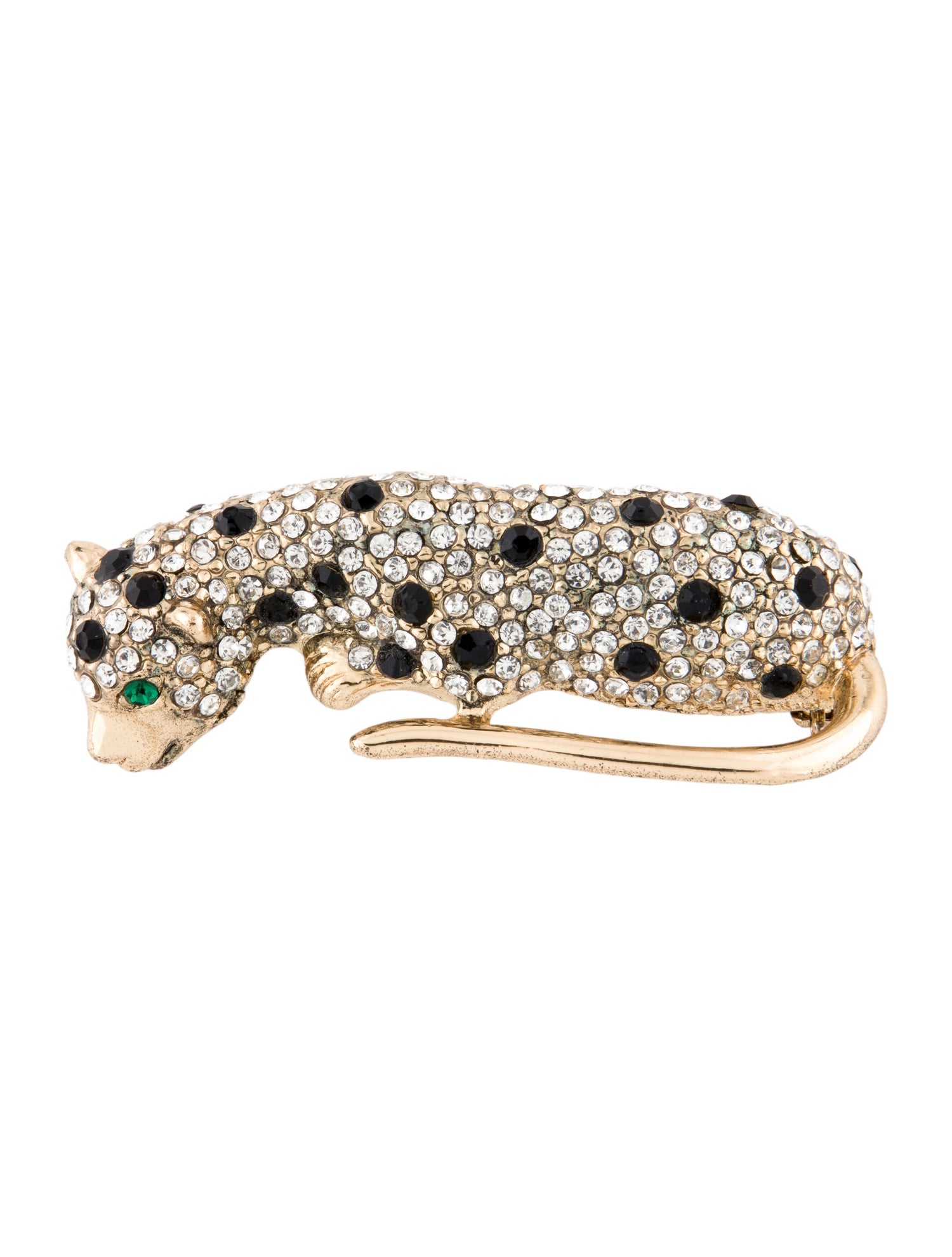 Kenneth Jay Lane Crystal Leopard Brooch