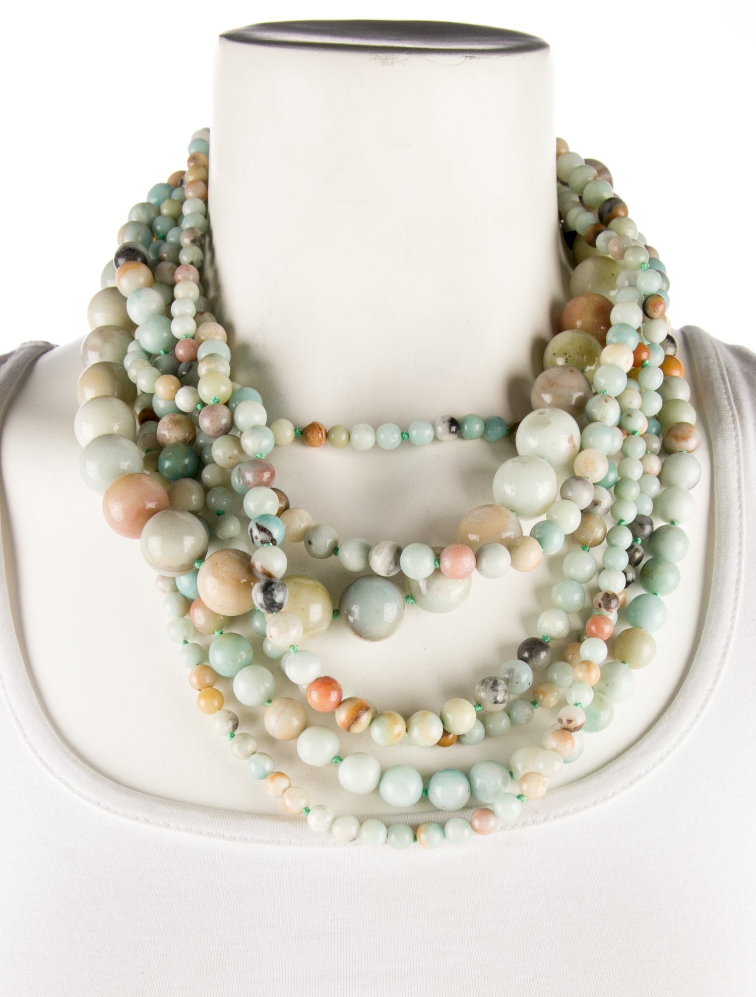 Kenneth Jay Lane amazonite beaded statement necklace