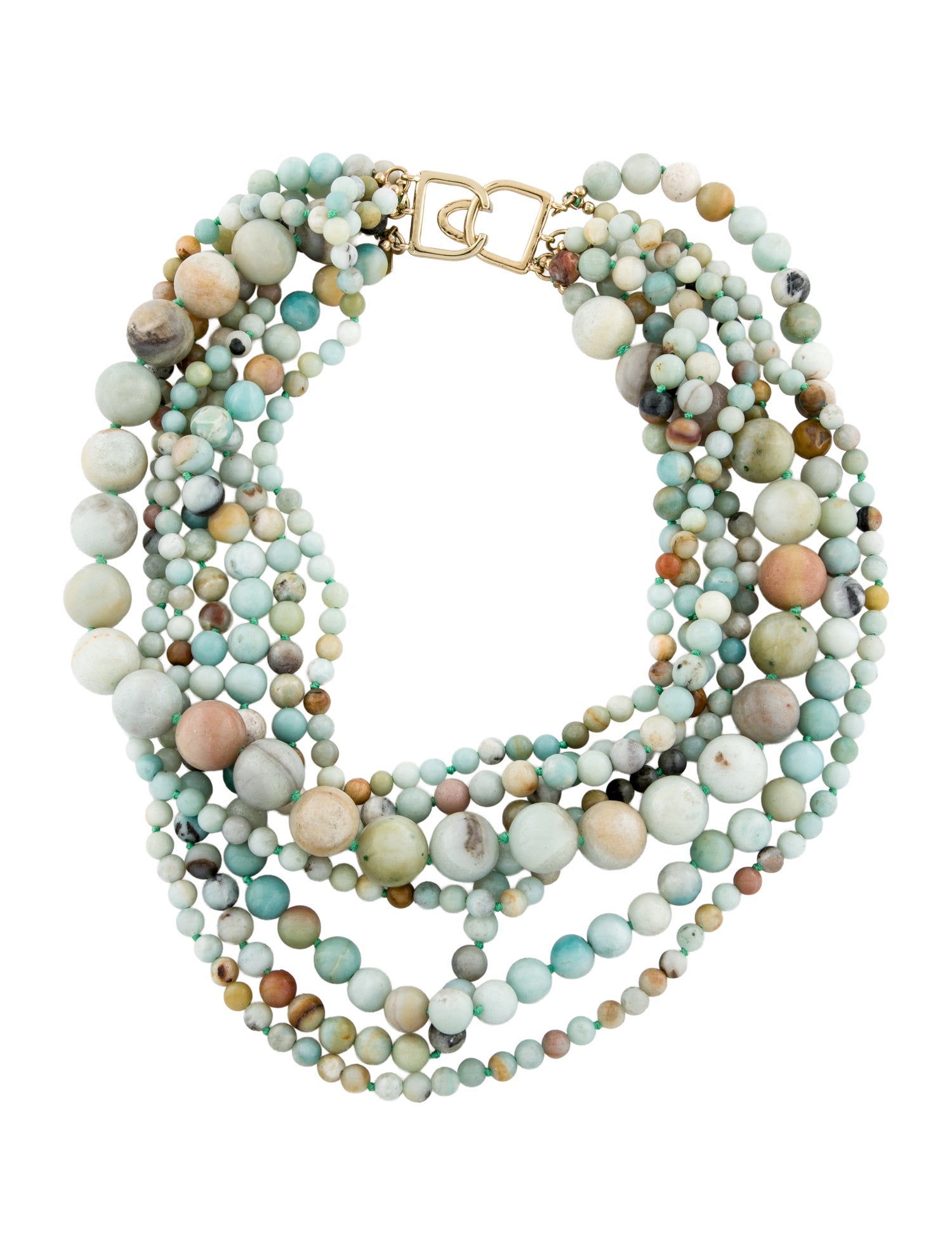 Kenneth Jay Lane amazonite beaded statement necklace