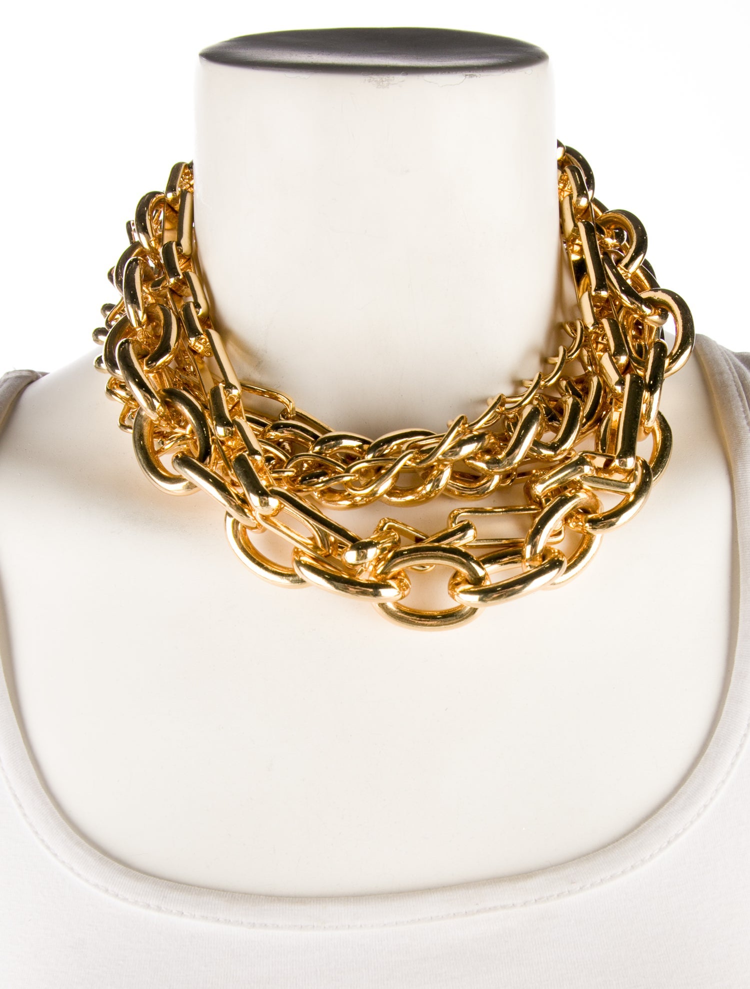 Kenneth Jay Lane Chain Link Multistrand Collar Necklace