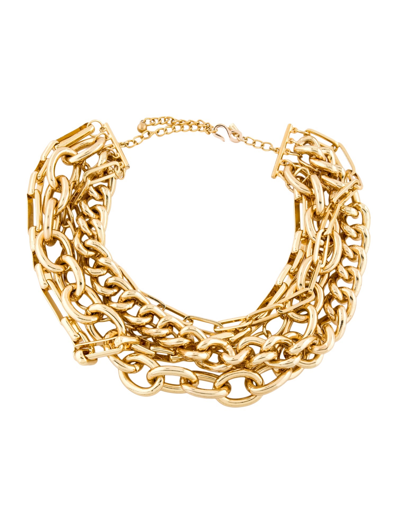 Kenneth Jay Lane Chain Link Multistrand Collar Necklace