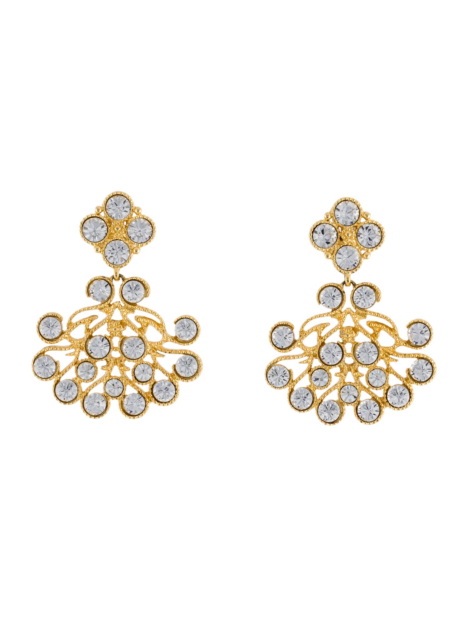 Kenneth Jay Lane Crystal 'Cabochons' Drop Clip-On Earrings