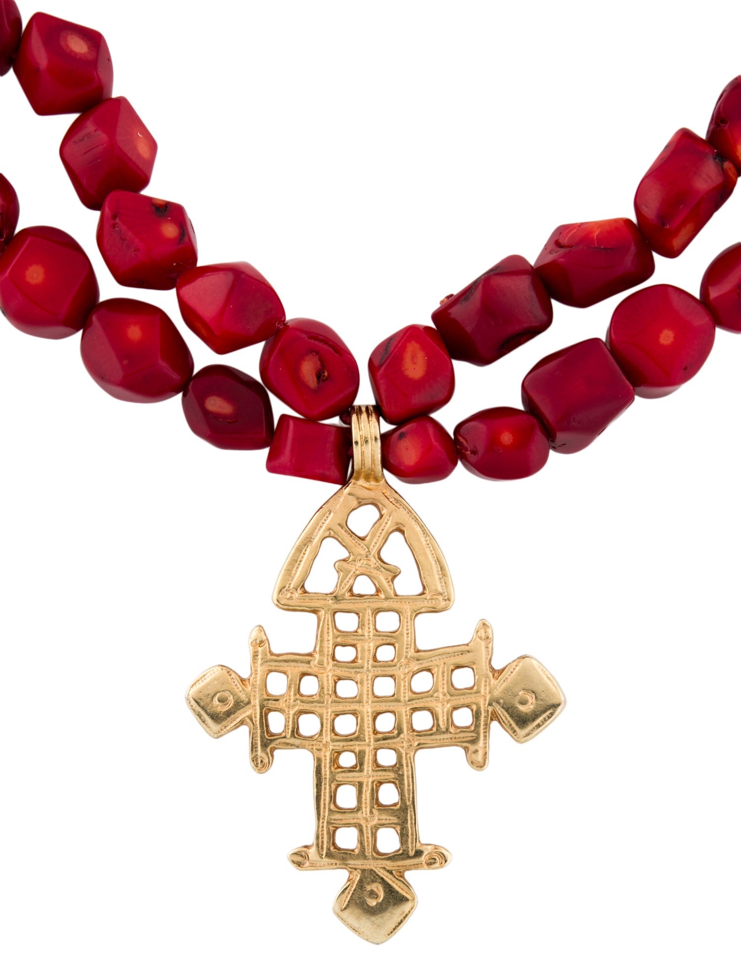 Kenneth Jay Lane Coral Double Strand Necklace