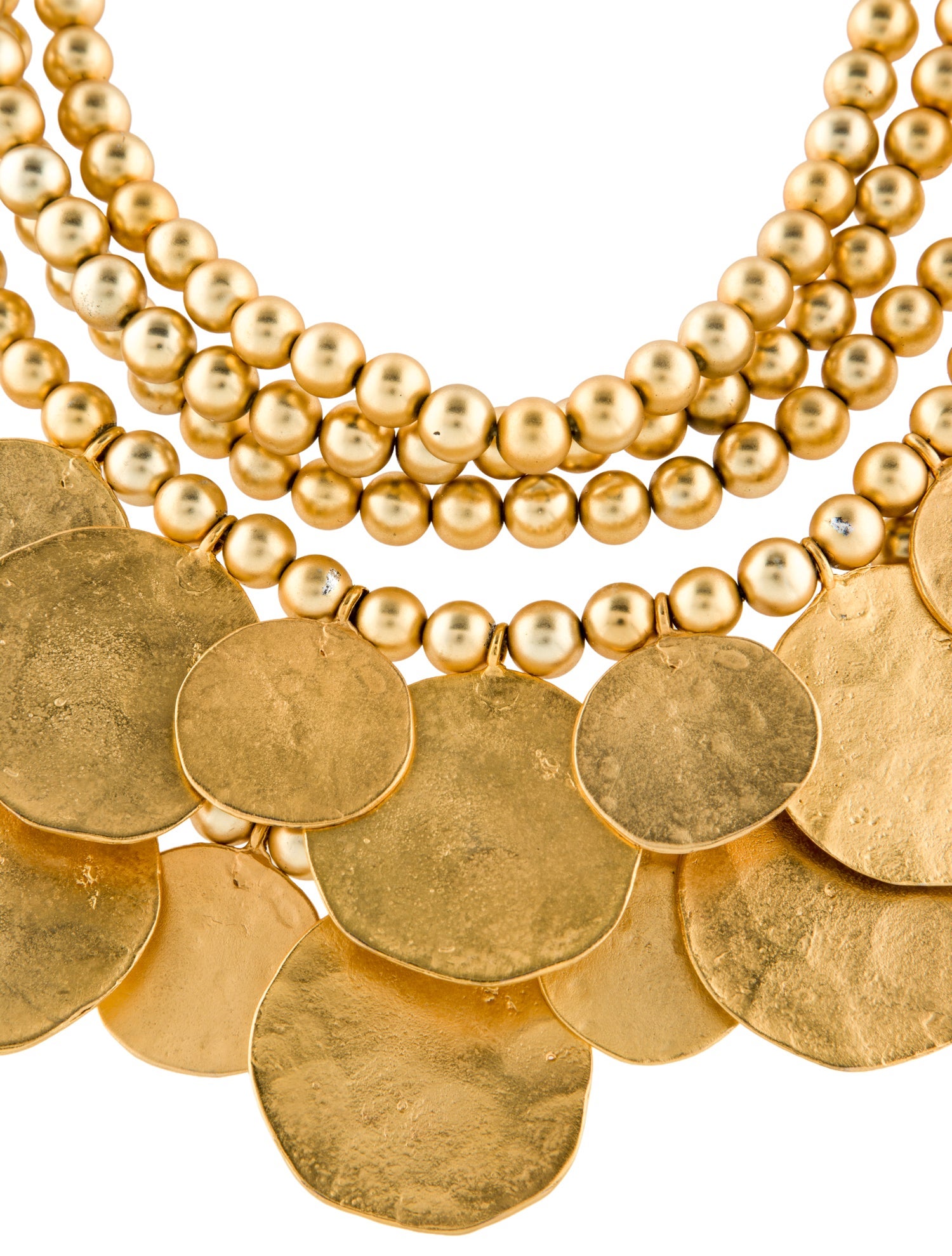 Kenneth Jay Lane Coin Multistrand Collar Necklace
