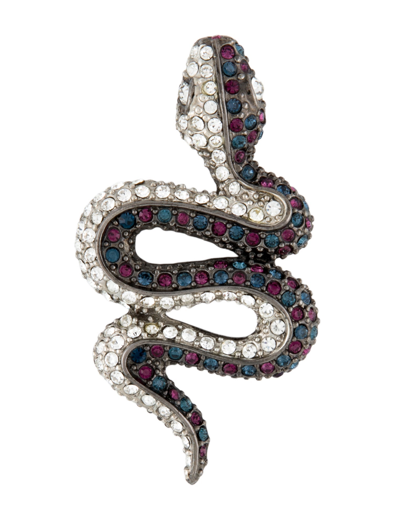 Kenneth Jay Lane Crystal Snake Pin Brooch
