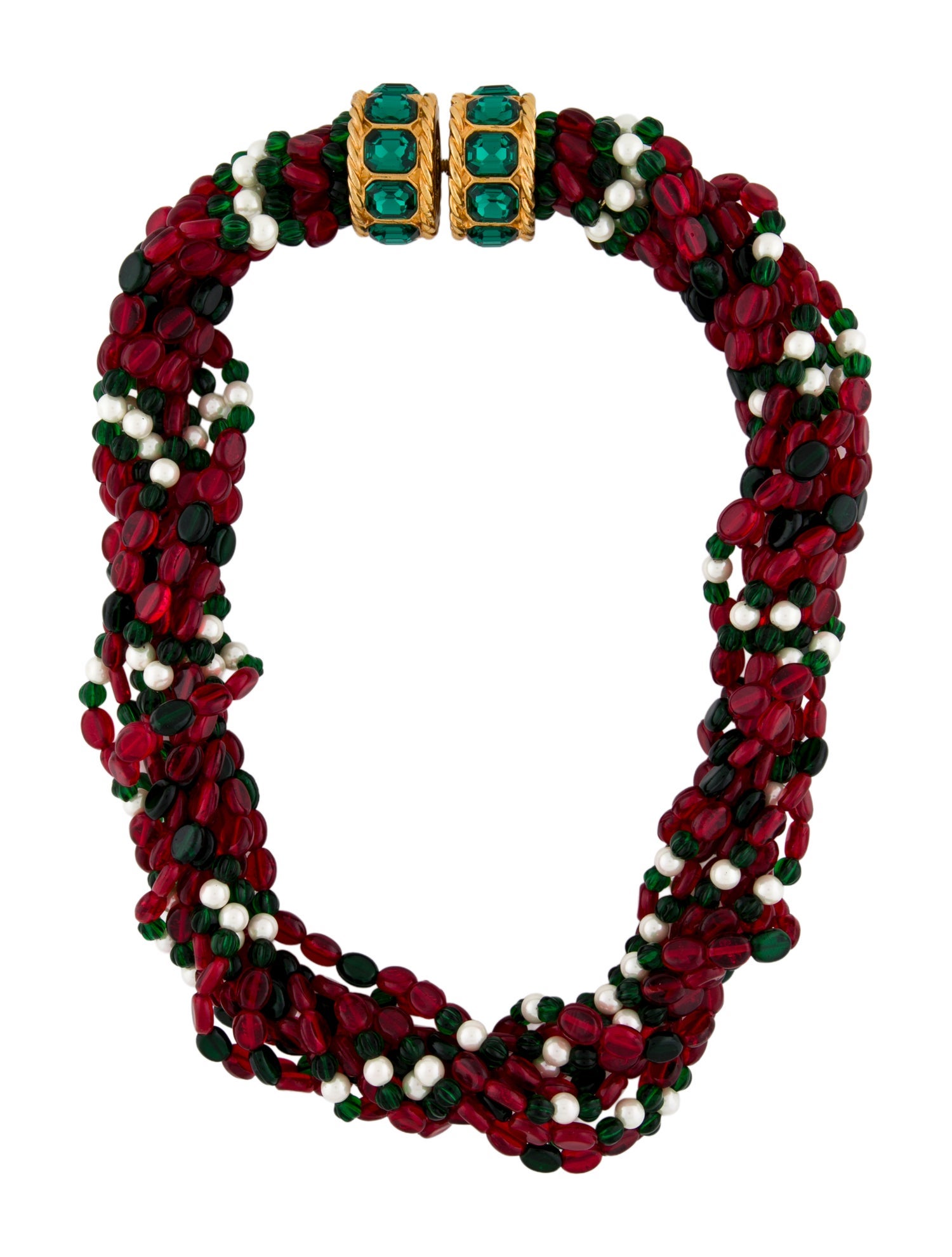 Kenneth Jay Lane X Frances Valentine Faux Pearl & Resin Multistrand Necklace