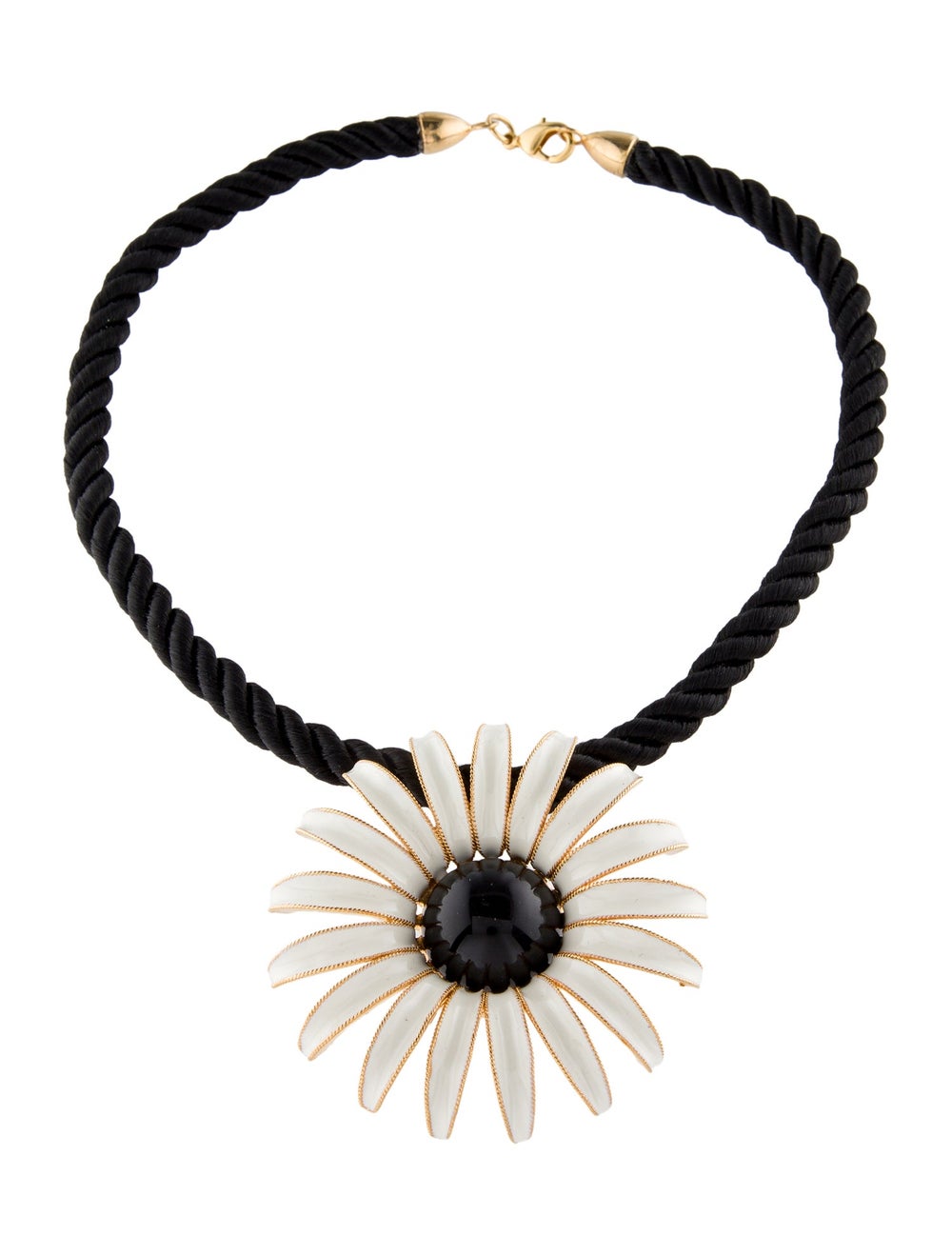 Kenneth Jay Lane Resin & Enamel Flower Pendant Ne… - image 3