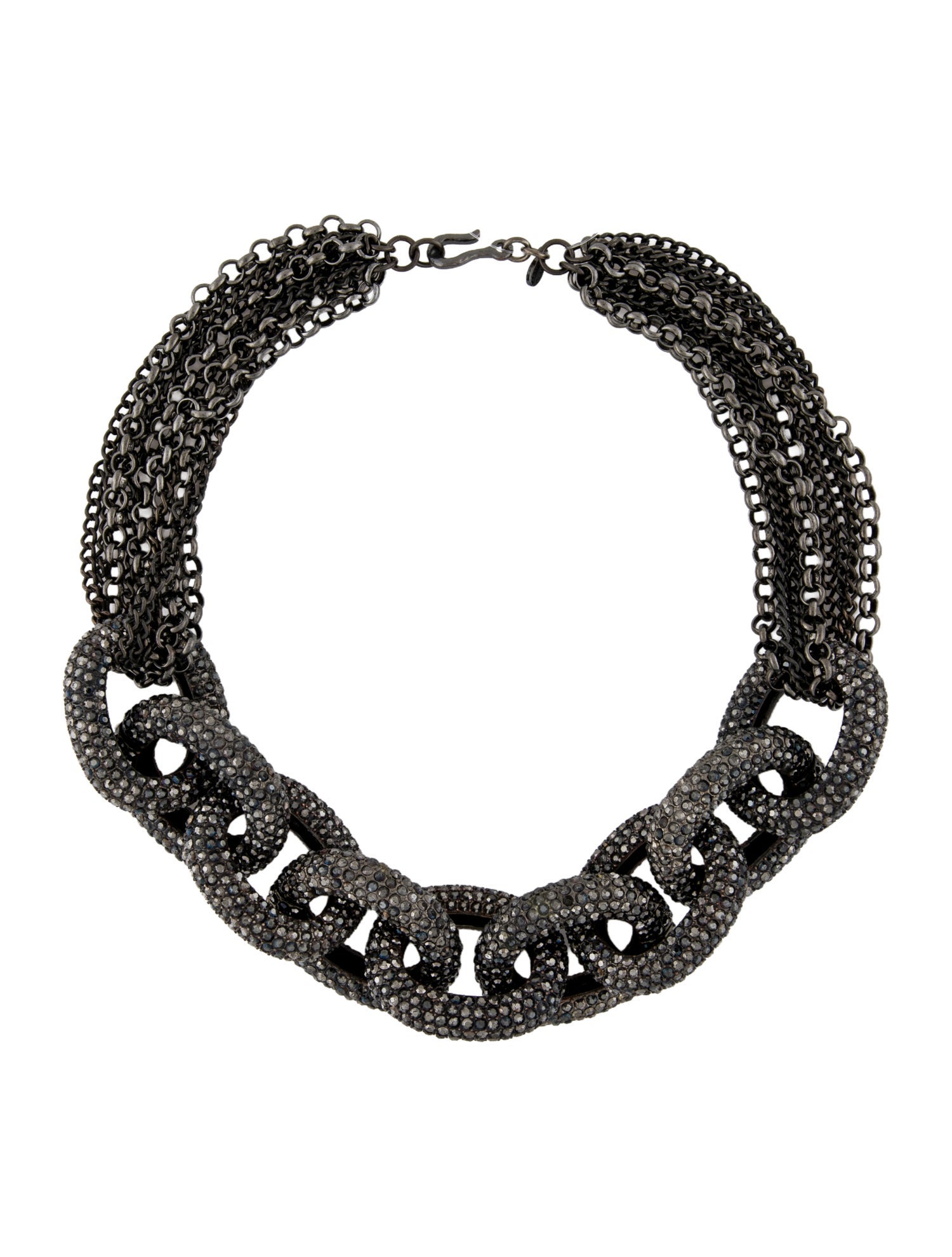 Kenneth Jay Lane Crystal Pavé Chain Link Collar Necklace