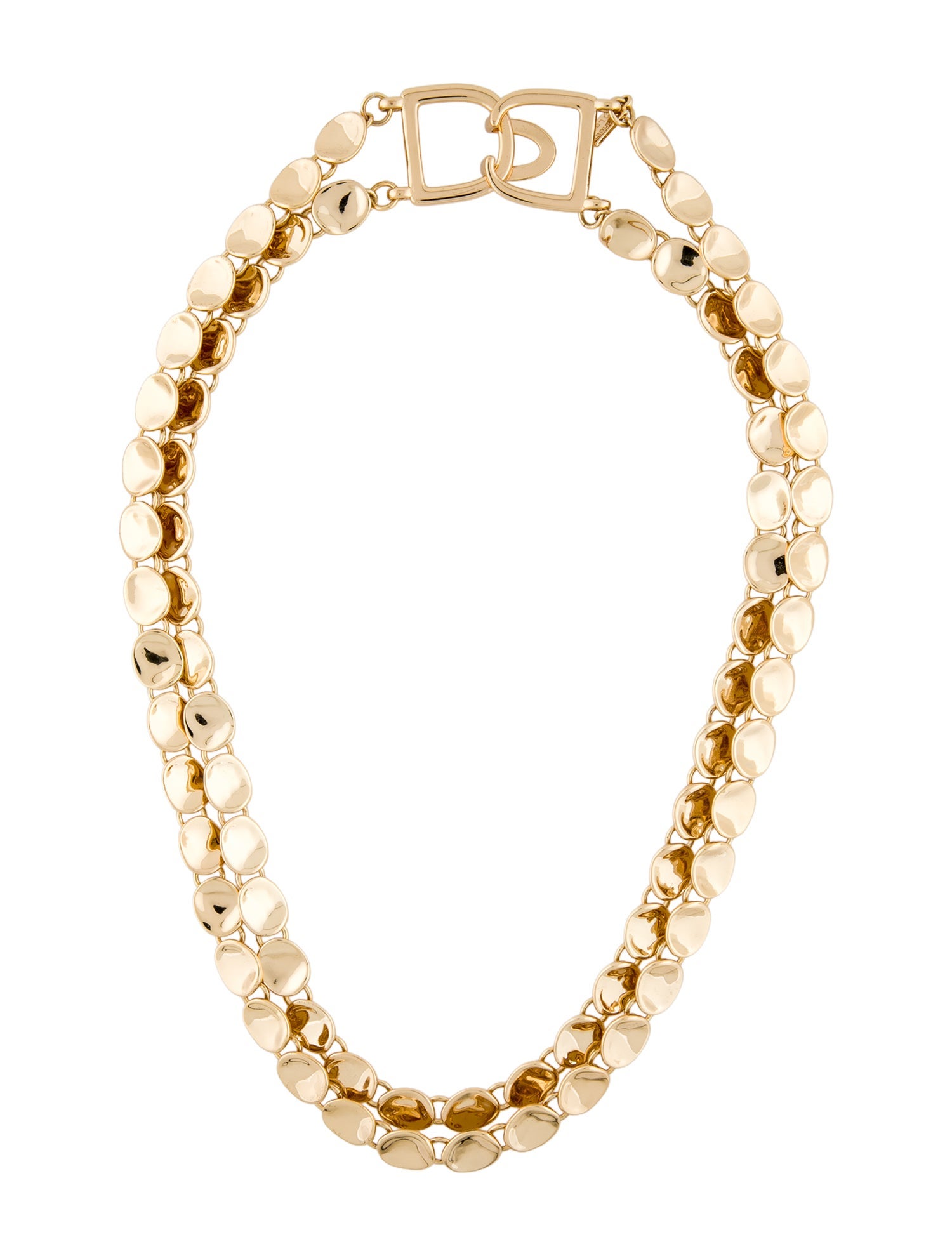 Kenneth Jay Lane Double Strand Layered Coin Necklace