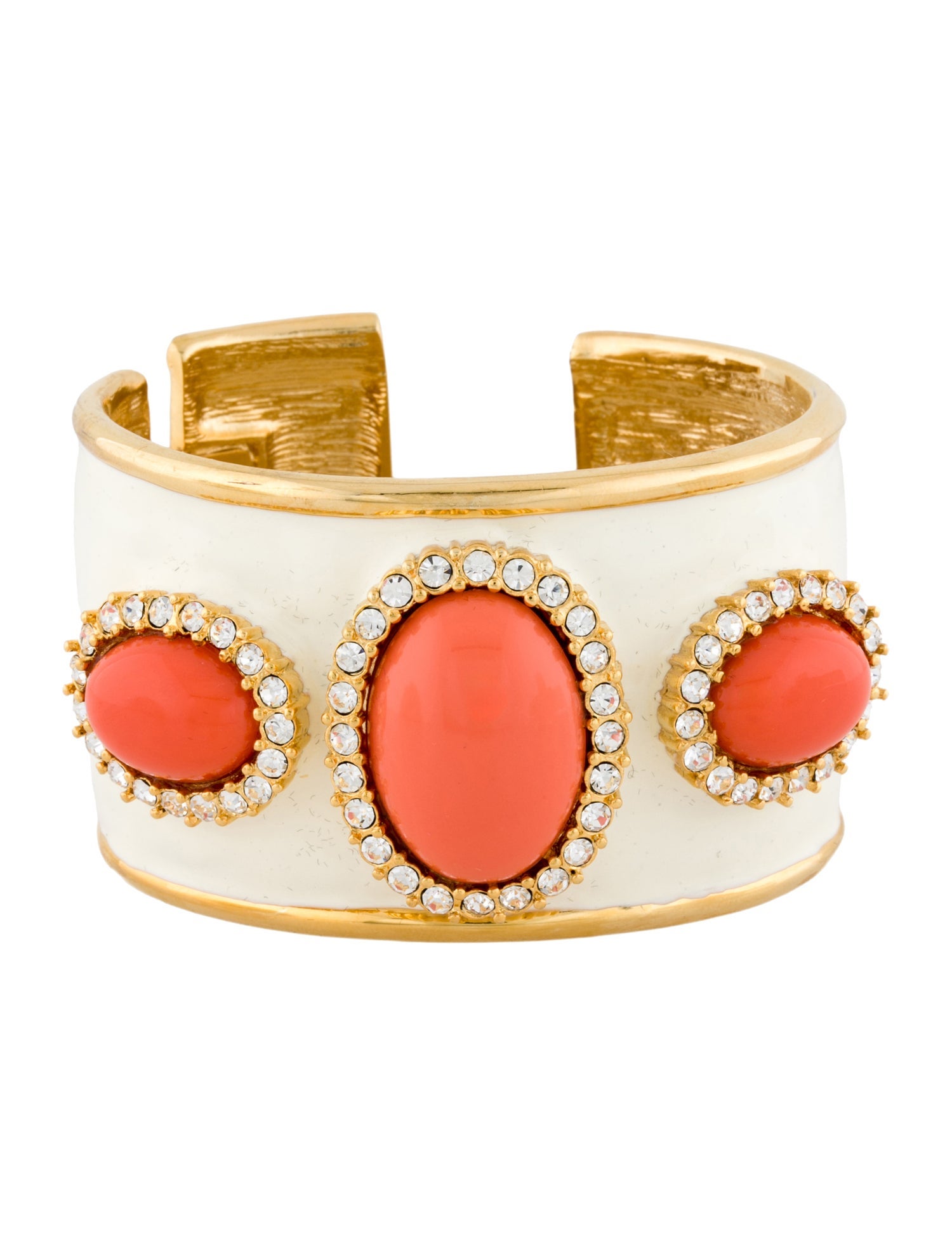 Kenneth Jay Lane Enamel, Resin & Crystal Cuff Bracelet