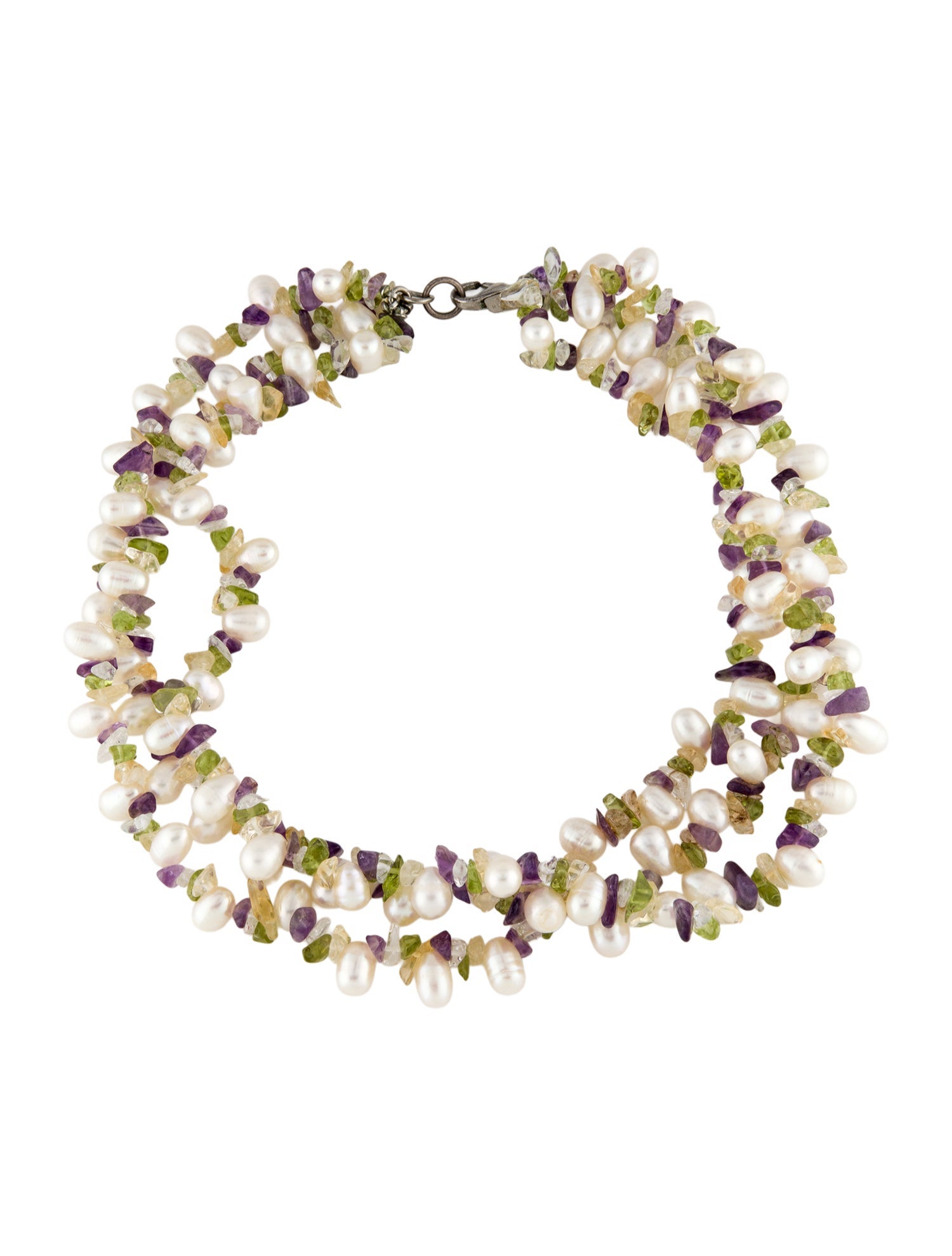 Kenneth Jay Lane Pear & Stone Multistrand Necklace