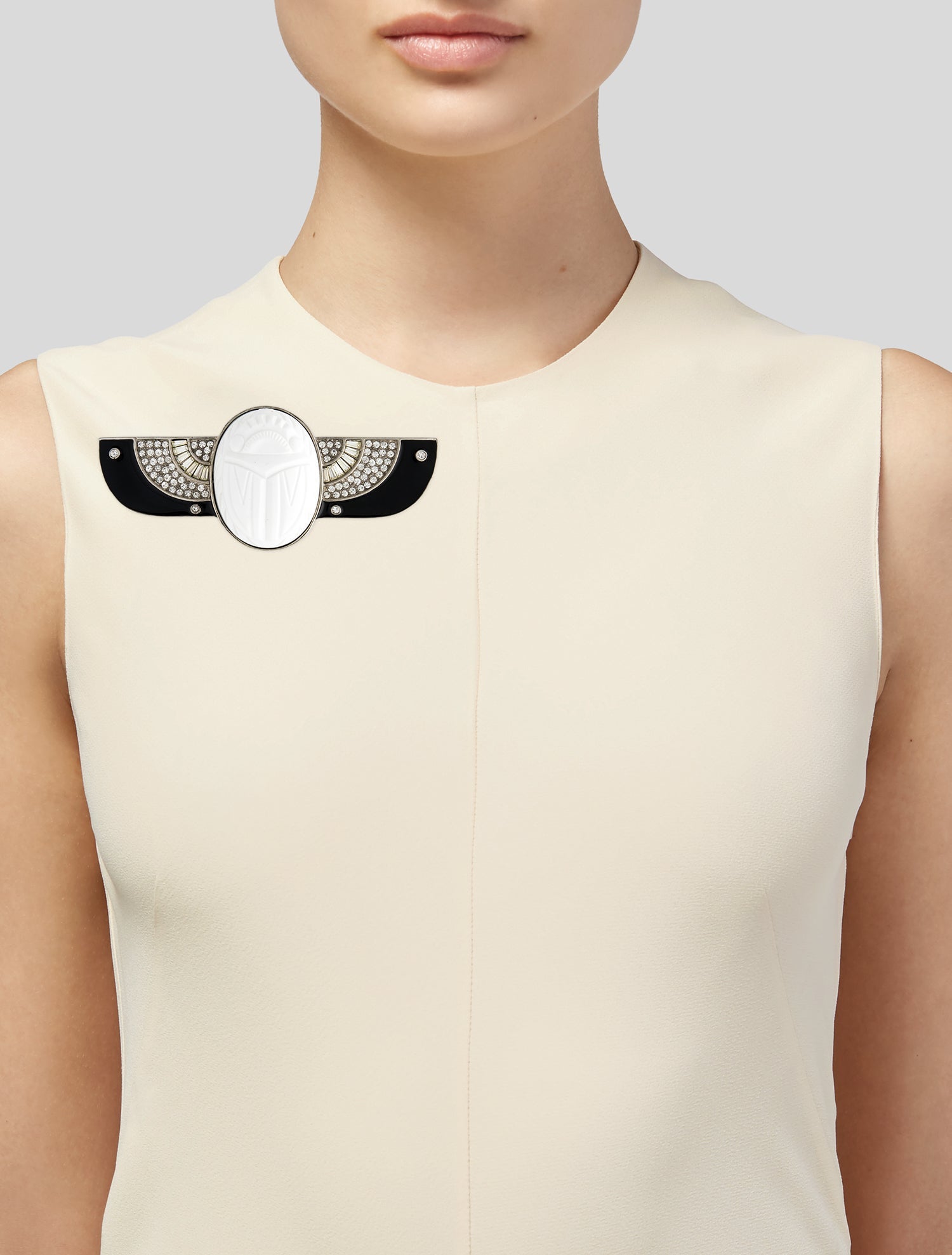 Kenneth Jay Lane Crystal, Resin & Enamel Brooch Pin