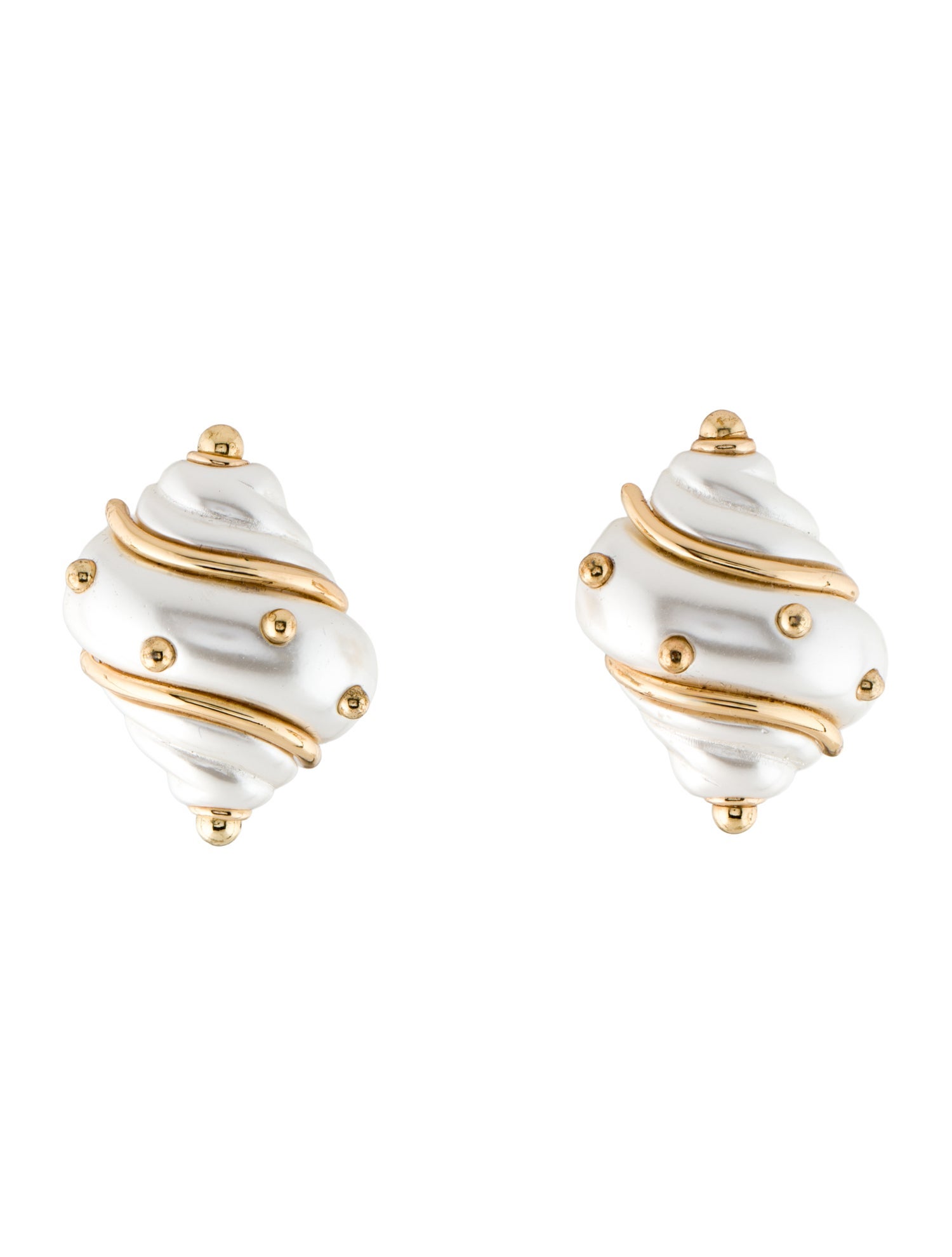 Kenneth Jay Lane Jackie Kennedy Onassis Faux Pearl Clip-On Earrings