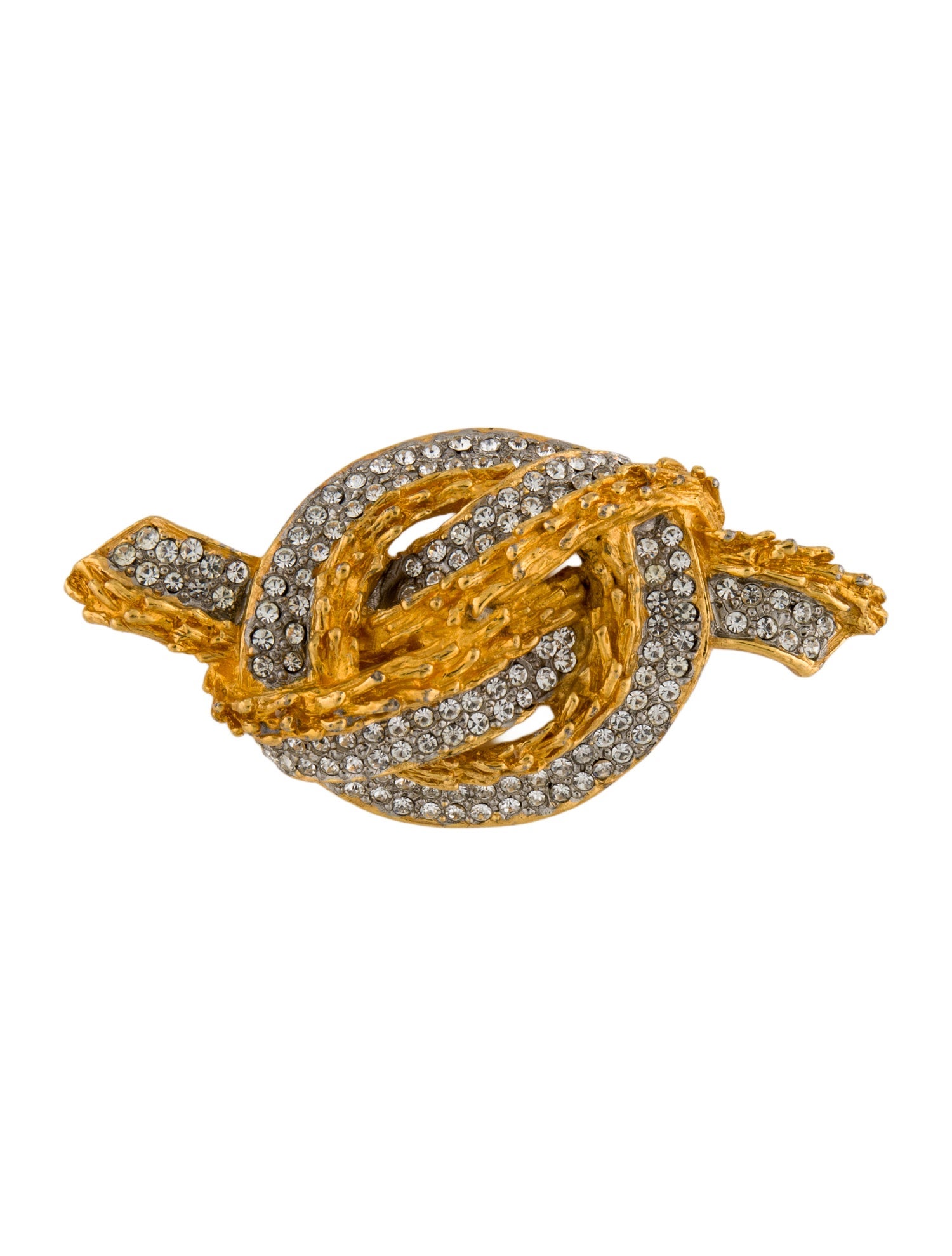 Kenneth Jay Lane Crystal Knot Tie Brooch