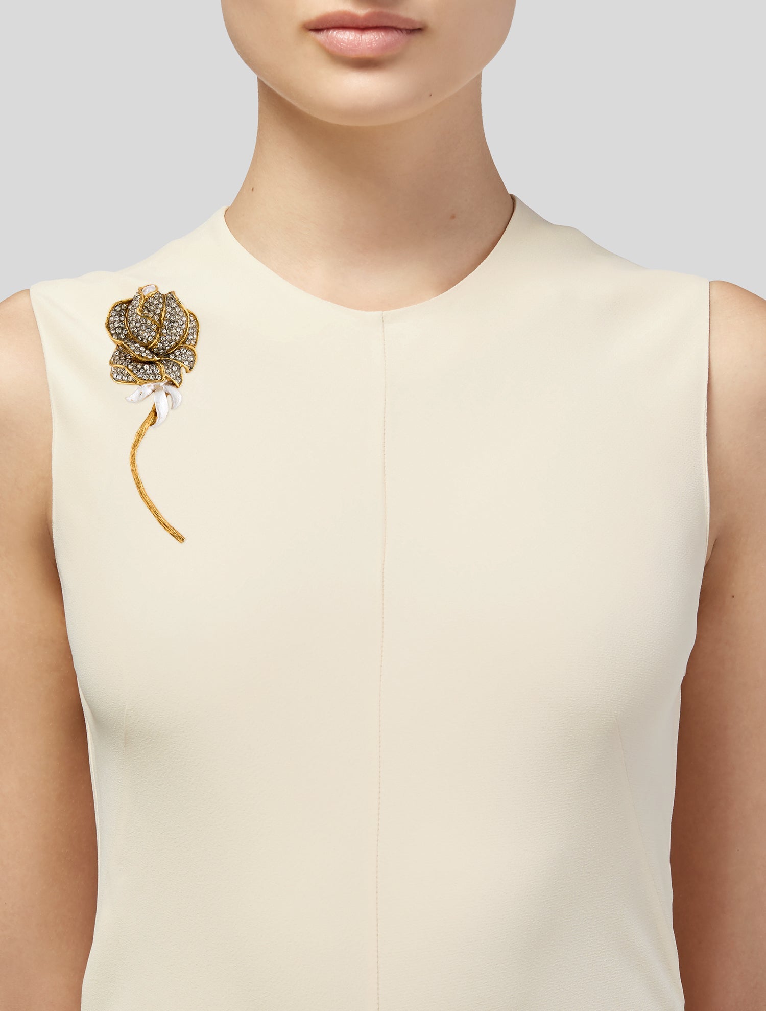 Kenneth Jay Lane Crystal Flower Brooch