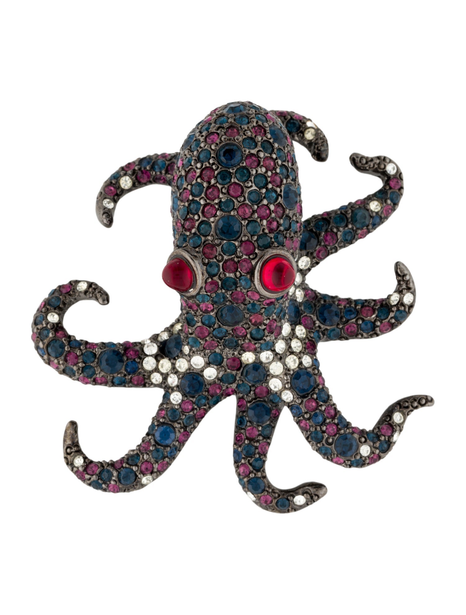 Kenneth Jay Lane Resin And Crystal Pavé Octopus Brooch