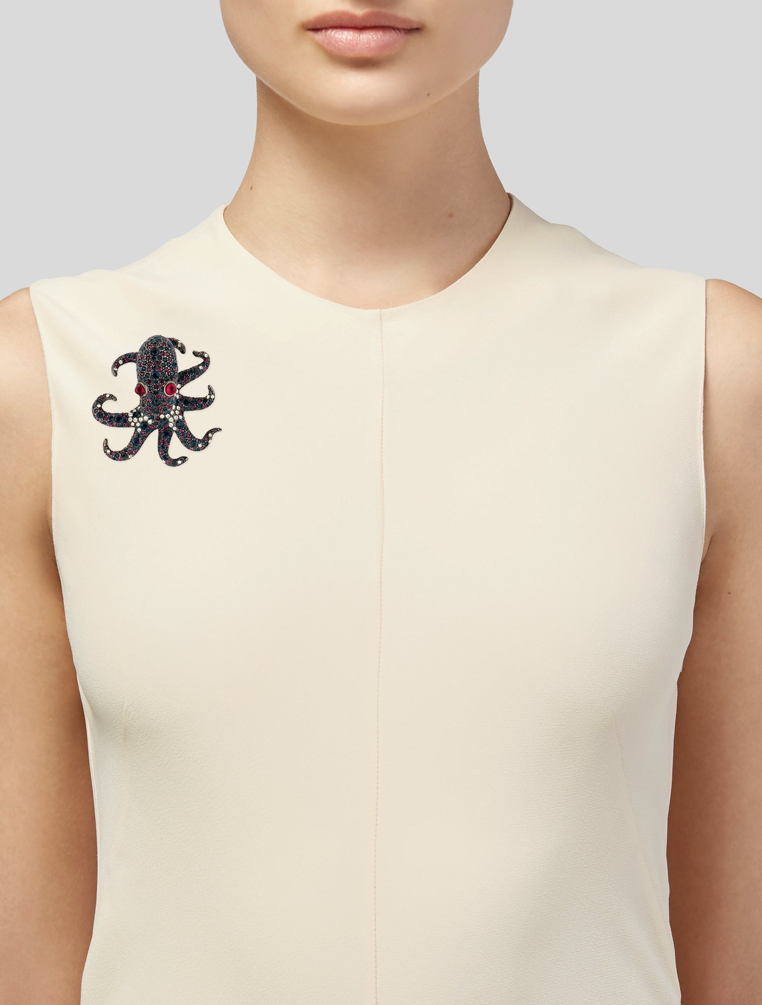 Kenneth Jay Lane Resin And Crystal Pavé Octopus Brooch